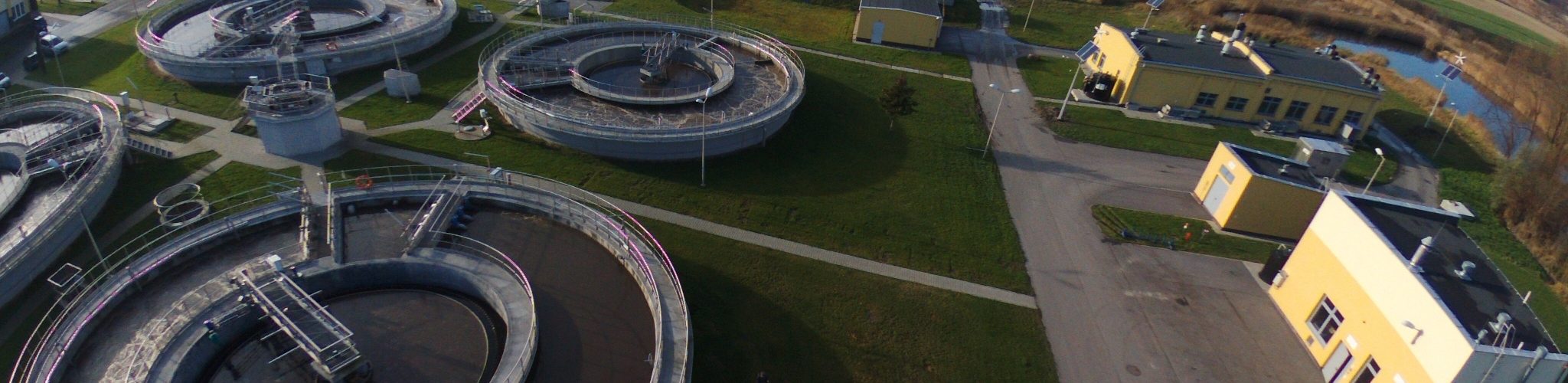 Widok z drona na Oczyszczalnię w Siesławicach
